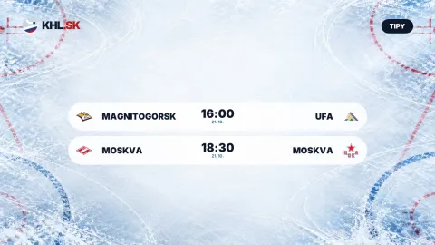 Magnitogorsk – Ufa 16:00, Moskva – Moskva 18:30 (KHL)